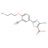 Chemical structure of 2-(4-butoxy-3-cyanophenyl)-4-methyl-1,3-thiazole-5-carboxylic acid - CSSB00138411282