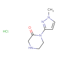 Chemical structure of 1-(1-methyl-1H-pyrazol-3-yl)piperazin-2-one hydrochloride - CSSB20621656100