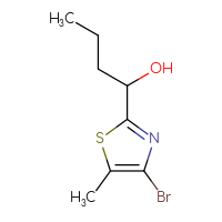 Chemical structure of 1-(4-bromo-5-methyl-1,3-thiazol-2-yl)butan-1-ol - CSSB20834580238