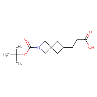 Chemical structure of 3-{2-[(tert-butoxy)carbonyl]-2-azaspiro[3.3]heptan-6-yl}propanoic acid - CSSB14793781588