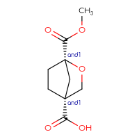 Chemical structure of rac-(1R,4R)-1-(methoxycarbonyl)-2-oxabicyclo[2.2.1]heptane-4-carboxylic acid - CSSB20620689618