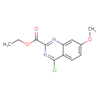 Chemical structure of ethyl 4-chloro-7-methoxyquinazoline-2-carboxylate - CSSB00020622273