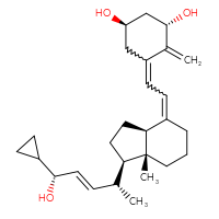 Chemical structure of (1R,3S)-5-{2-[(1R,3aS,7aR)-1-[(2R,3E,5R)-5-cyclopropyl-5-hydroxypent-3-en-2-yl]-7a-methyl-octahydro-1H-inden-4-ylidene]ethylidene}-4-methylidenecyclohexane-1,3-diol - CSSB20620698743