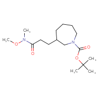 Chemical structure of tert-butyl 3-{2-[methoxy(methyl)carbamoyl]ethyl}azepane-1-carboxylate - CSSB03554198366
