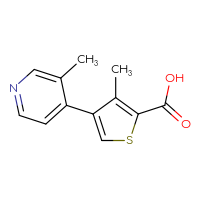 Chemical structure of 3-methyl-4-(3-methylpyridin-4-yl)thiophene-2-carboxylic acid - CSSB01585625118
