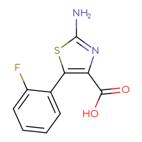 Chemical structure of 2-amino-5-(2-fluorophenyl)-1,3-thiazole-4-carboxylic acid - CSSB00010188812