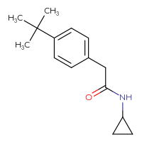 Chemical structure of 2-(4-tert-butylphenyl)-N-cyclopropylacetamide - CSSB00103363102