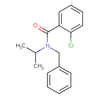 Chemical structure of N-benzyl-2-chloro-N-(propan-2-yl)benzamide - CSSB00000016384
