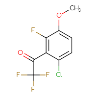 Chemical structure of 1-(6-chloro-2-fluoro-3-methoxyphenyl)-2,2,2-trifluoroethan-1-one - CSSB02136715535