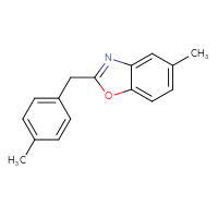 Chemical structure of 5-methyl-2-[(4-methylphenyl)methyl]-1,3-benzoxazole - CSSB00102419191