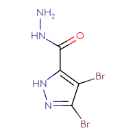 Chemical structure of 3,4-dibromo-1H-pyrazole-5-carbohydrazide - CSSB00010007678