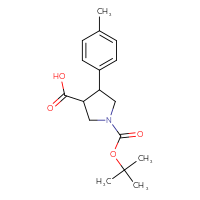 Chemical structure of 1-[(tert-butoxy)carbonyl]-4-(4-methylphenyl)pyrrolidine-3-carboxylic acid - CSSB00010196223