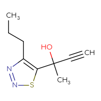 Chemical structure of 2-(4-propyl-1,2,3-thiadiazol-5-yl)but-3-yn-2-ol - CSSB20843412182