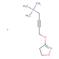 Chemical structure of [4-(4,5-dihydro-1,2-oxazol-3-yloxy)but-2-yn-1-yl]trimethylazanium iodide - CSSB00010977415