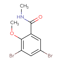 Chemical structure of 3,5-dibromo-2-methoxy-N-methylbenzamide - CSSB05126473889