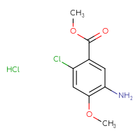 Chemical structure of methyl 5-amino-2-chloro-4-methoxybenzoate hydrochloride - CSSB20621793068