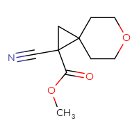 Chemical structure of methyl 1-cyano-6-oxaspiro[2.5]octane-1-carboxylate - CSSB00135145037