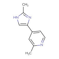Chemical structure of 2-methyl-4-(2-methyl-1H-imidazol-4-yl)pyridine - CSSB00000089352
