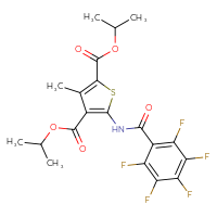 Chemical structure of 2,4-bis(propan-2-yl) 3-methyl-5-(2,3,4,5,6-pentafluorobenzamido)thiophene-2,4-dicarboxylate - CSSB00121671558