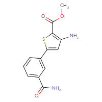 Chemical structure of methyl 3-amino-5-(3-carbamoylphenyl)thiophene-2-carboxylate - CSSB06586887933