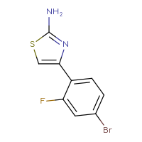 Chemical structure of 4-(4-bromo-2-fluorophenyl)-1,3-thiazol-2-amine - CSSB00013137742