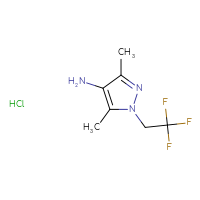 Chemical structure of 3,5-dimethyl-1-(2,2,2-trifluoroethyl)-1H-pyrazol-4-amine hydrochloride - CSSB00020614671