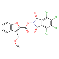Chemical structure of 4,5,6,7-tetrachloro-1,3-dioxo-2,3-dihydro-1H-isoindol-2-yl 3-(methoxymethyl)-1-benzofuran-2-carboxylate - CSSB20269635612