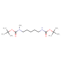 Chemical structure of tert-butyl N-(5-{[(tert-butoxy)carbonyl]amino}pentyl)-N-methylcarbamate - CSSB03512167042