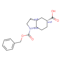 Chemical structure of rac-(3aR,5S,7aR)-1-[(benzyloxy)carbonyl]-octahydro-1H-indole-5-carboxylic acid - CSSB03608448874