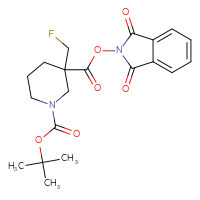Chemical structure of 1-tert-butyl 3-(1,3-dioxo-2,3-dihydro-1H-isoindol-2-yl) 3-(fluoromethyl)piperidine-1,3-dicarboxylate - CSSB14935957820