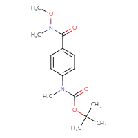 Chemical structure of tert-butyl N-{4-[methoxy(methyl)carbamoyl]phenyl}-N-methylcarbamate - CSSB00010410382