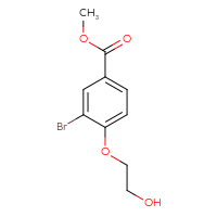 Chemical structure of methyl 3-bromo-4-(2-hydroxyethoxy)benzoate - CSSB00102636772