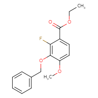 Chemical structure of ethyl 3-(benzyloxy)-2-fluoro-4-methoxybenzoate - CSSB14924608252