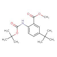 Chemical structure of methyl 2-{[(tert-butoxy)carbonyl]amino}-5-tert-butylbenzoate - CSSB03554590746
