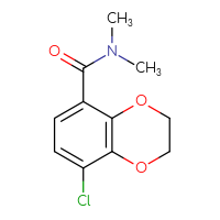 Chemical structure of 8-chloro-N,N-dimethyl-2,3-dihydro-1,4-benzodioxine-5-carboxamide - CSSB01432920323