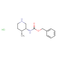 Chemical structure of benzyl N-[(3R,4R)-4-methylpiperidin-3-yl]carbamate hydrochloride - CSSB00025706829
