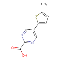 Chemical structure of 5-(5-methylthiophen-2-yl)pyrimidine-2-carboxylic acid - CSSB00102716203