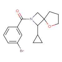 Chemical structure of 2-(3-bromobenzoyl)-1-cyclopropyl-5-oxa-2-azaspiro[3.4]octane - CSSB00094567274