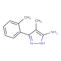 Chemical structure of 4-methyl-3-(2-methylphenyl)-1H-pyrazol-5-amine - CSSB00102705276
