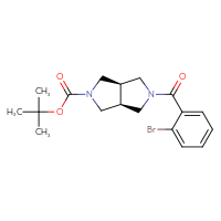 Chemical structure of tert-butyl (3aR,6aS)-5-(2-bromobenzoyl)-octahydropyrrolo[3,4-c]pyrrole-2-carboxylate - CSSB00326233641