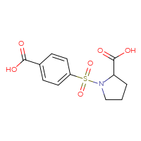 Chemical structure of 1-(4-carboxybenzenesulfonyl)pyrrolidine-2-carboxylic acid - CSSB00015200649