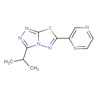 Chemical structure of 2-[3-(propan-2-yl)-[1,2,4]triazolo[3,4-b][1,3,4]thiadiazol-6-yl]pyrazine - CSSB00121637511