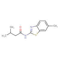 Chemical structure of 3-methyl-N-(6-methyl-1,3-benzothiazol-2-yl)butanamide - CSSB00027968725
