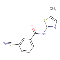 Chemical structure of 3-cyano-N-(5-methyl-1,3-thiazol-2-yl)benzamide - CSSB00000581226