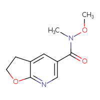 Chemical structure of N-methoxy-N-methyl-2H,3H-furo[2,3-b]pyridine-5-carboxamide - CSSB14898208485