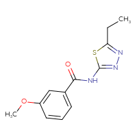 Chemical structure of N-(5-ethyl-1,3,4-thiadiazol-2-yl)-3-methoxybenzamide - CSSB00027749603