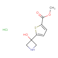 Chemical structure of methyl 5-(3-hydroxyazetidin-3-yl)thiophene-2-carboxylate hydrochloride - CSSB20621656295