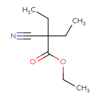 Chemical structure of ethyl 2-cyano-2-ethylbutanoate - CSSB00011995761