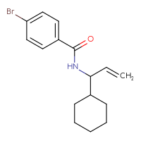Chemical structure of 4-bromo-N-(1-cyclohexylprop-2-en-1-yl)benzamide - CSSB14959912963