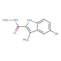 Chemical structure of 5-bromo-3-methyl-1H-indole-2-carbohydrazide - CSSB00010008344